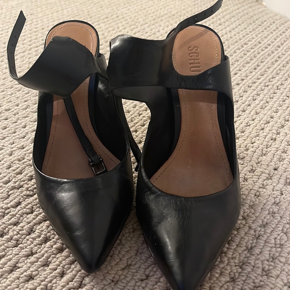 Schutz Black Leather Heels